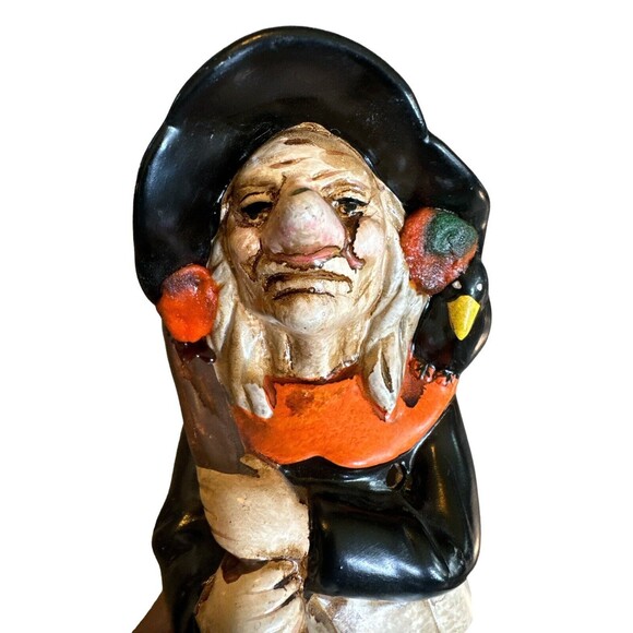 Vintage Witch Candle Holder Tea Candle Figurine Ceramic Halloween Pumpkin 9.5” - Picture 8 of 8